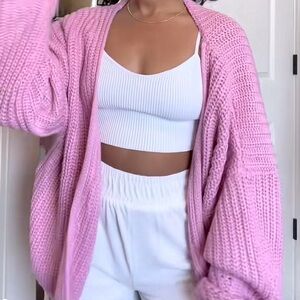 PrettyLittleThing Pink Knit Cardigan